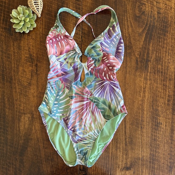 BLEU ROD BEATTIE | RING ME UP CROSS-BACK ONE PIECE SWIMSUIT, FLORAL - Picture 2 of 7